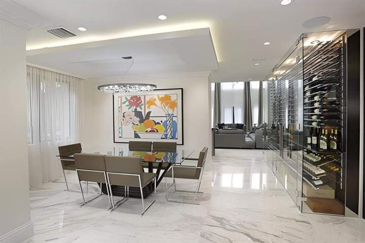 Marble floor tiles